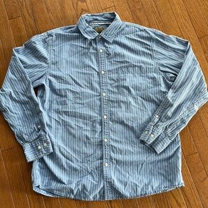 Mens blue stripe button down